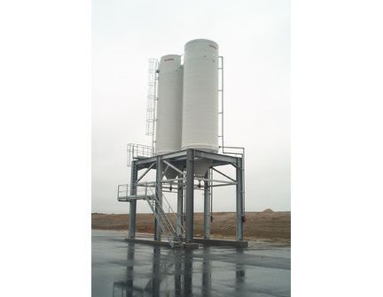 Silo industriel sur portique en acier galvanisé 4 pieds, capacité jusqu'à 200 m3 - ROUSSEAU_1