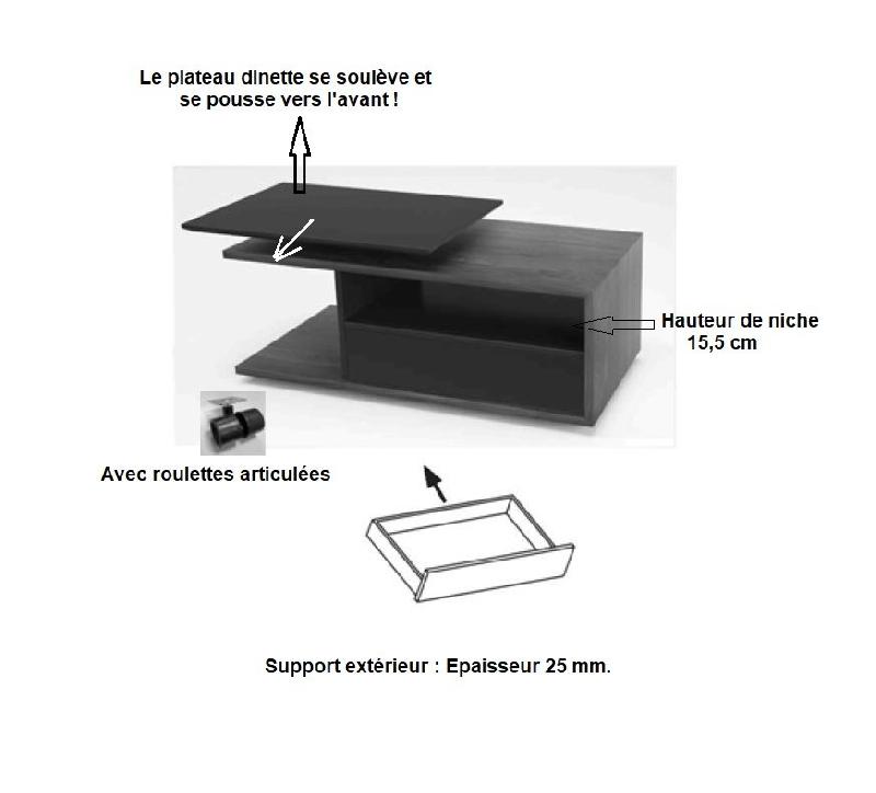 Table basse relevable ESSEN - Tiroir 110x65 cm en chêne noyer, intérieur laqué noir mat_1