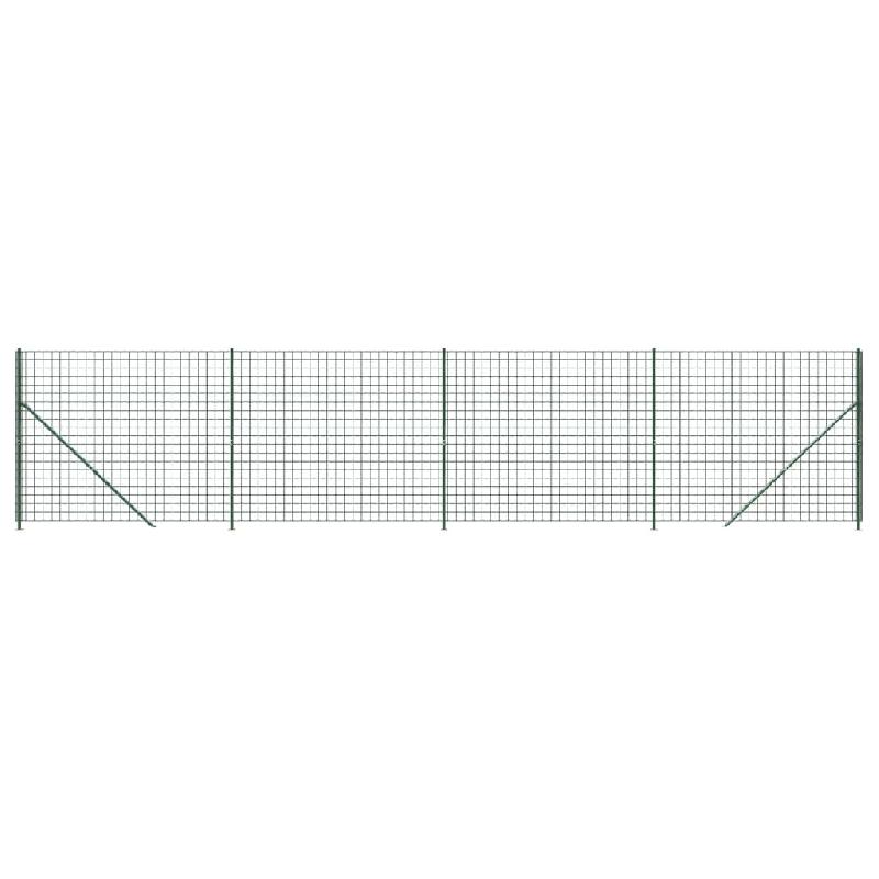 Vidaxl clôture en treillis métallique avec bride vert 2,2x10 m 154183_1