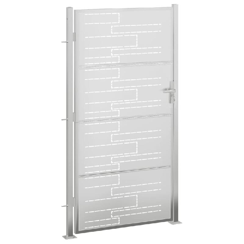Vidaxl portail de jardin 100x180 cm acier inoxydable 376478_1