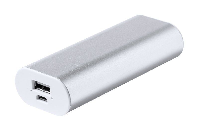 Power bank en aluminium - 2200 mAh avec port USB et câble de chargement inclus_1