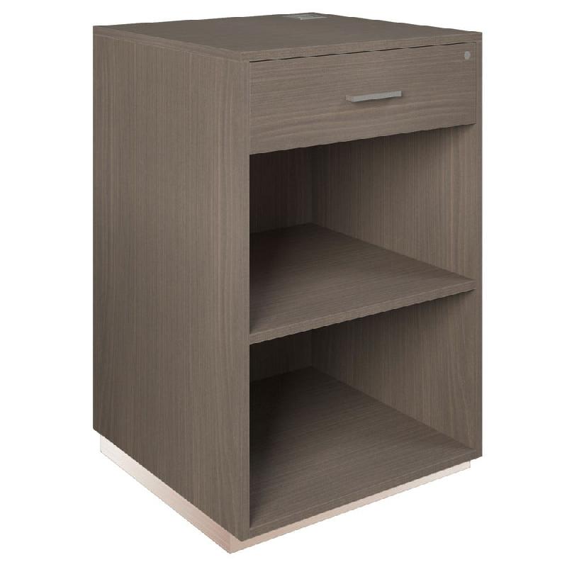 Comptoir Vertigo T01 avec tiroir MDF naturel et noyer foncé 60x60x93cm_1