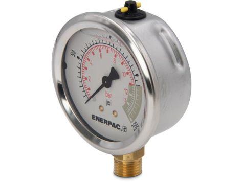 G2511L, Manomètre, 63 mm Face, Raccordement Vertical, Bain de glycérine, 14 bar pression maximale_1