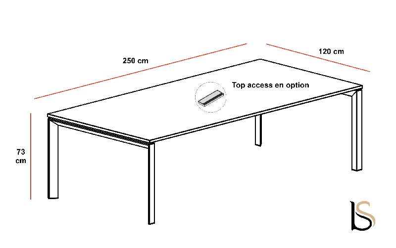 Table de réunion Star - Mobel Linea - Non, 250, Alu, Acacia clair_1