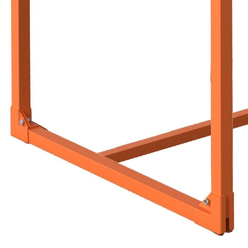 Table GILKIT structure et plateau 2mm en métal orange 130x63x78 cm_1