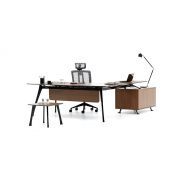 Bureau de direction Stripe - Verre et bois avec multiples options de couleurs - Bürotime_1