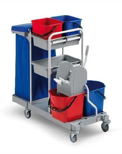 Chariot de menage ariane 225 2x12l+2x15l roue standard 100mm presse a mâchoire_1