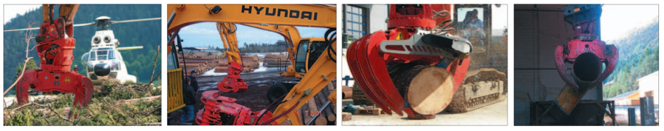 Grappin spécial pour tuyaux et grumes Octopus - Wimmer - Acier Hardox 450 - Rotation hydraulique continue_1