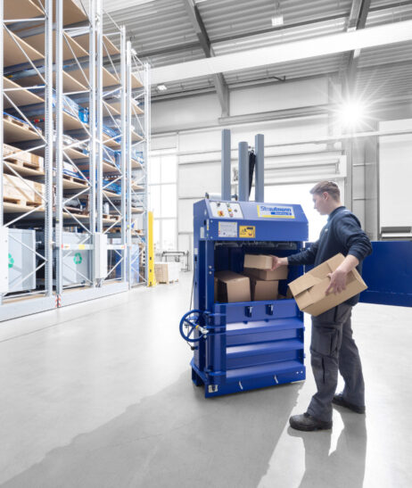 Presse à balles verticales pour réduire le volume des matériaux jusqu'à 90%