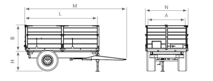 RMG 8 - Remorque agricole à ridelles Gourdon SA - Charge utile 8 tonnes - Bennage hydraulique_1