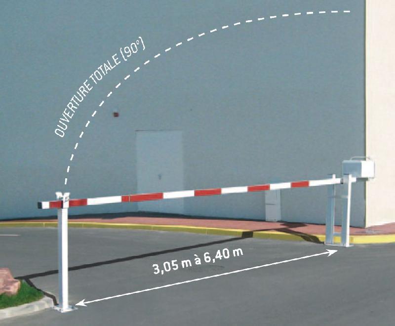 Barrière levante lisse alu télescopique (largeur de passage de 3,05 m à 6,40 m)_1