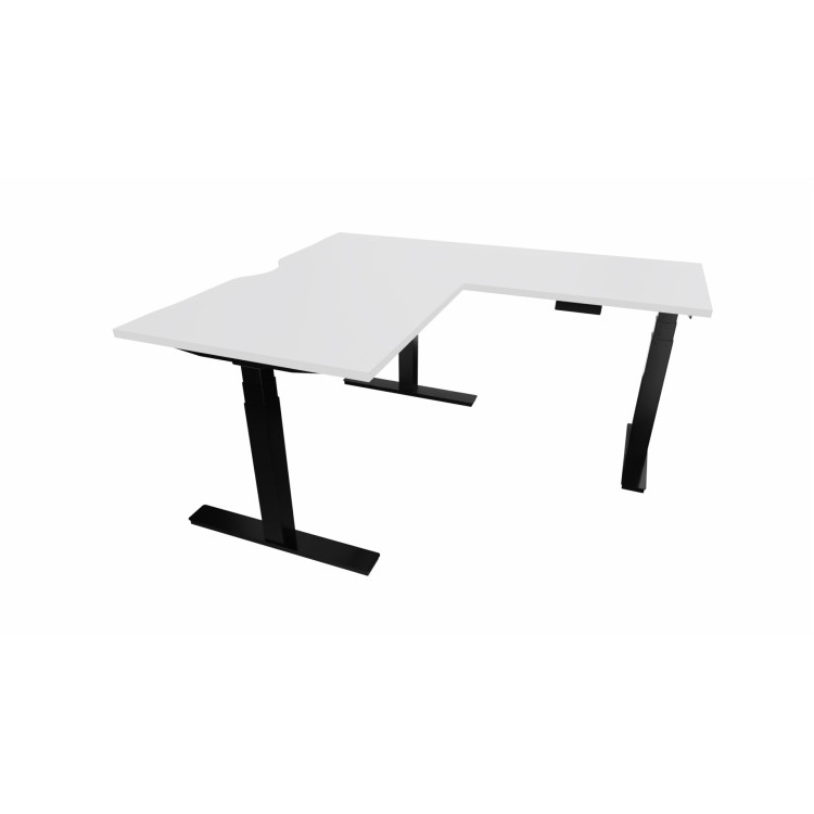 Bureau d'angle réversible électrique réglable en hauteur, avec encoche - Dynamics_1