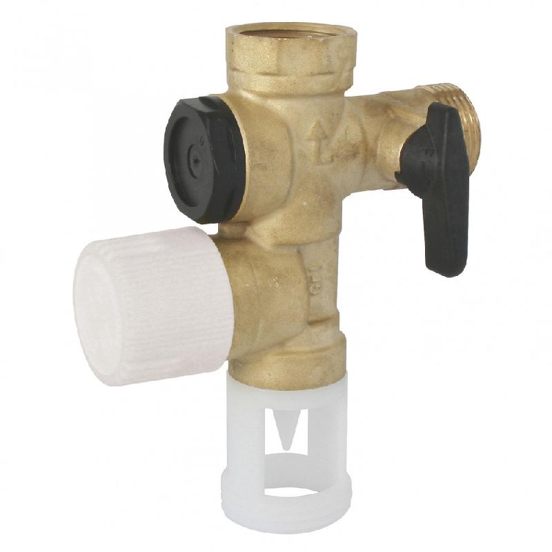 Groupe de sécurité en laiton pour chauffe-eau - Vertical mural - Pression tarée à 7 bars_1