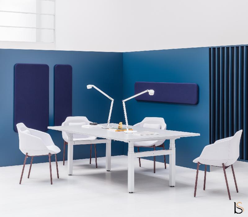 Table de réunion hauteur réglable électrique - MDD - Non, Blanc_1