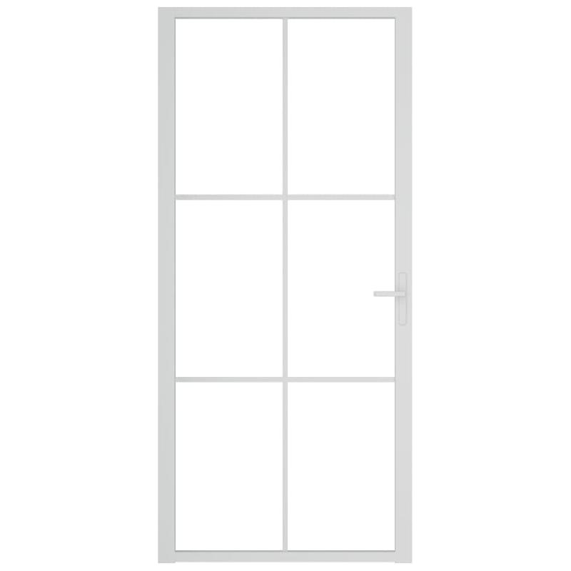 Vidaxl porte intérieure 93x201,5 cm blanc verre esg et aluminium 350574_1