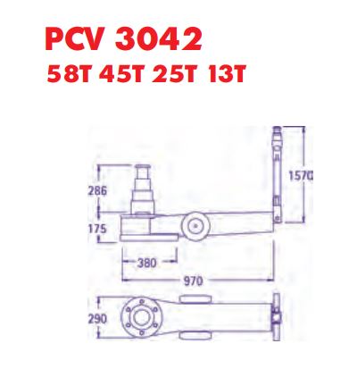 Cric hydropneumatique classique, 4 pistons 58t/45t/25t/13t - pasquin - pcv 3042_1