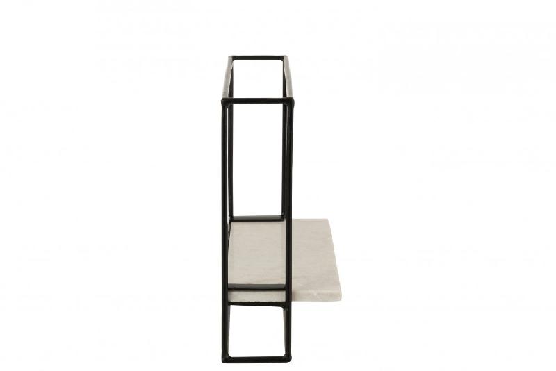 Étagère murale design PEVA - métal noir - 1 étagère - largeur 35 cm - L35 x H35 x P15,5 cm_1