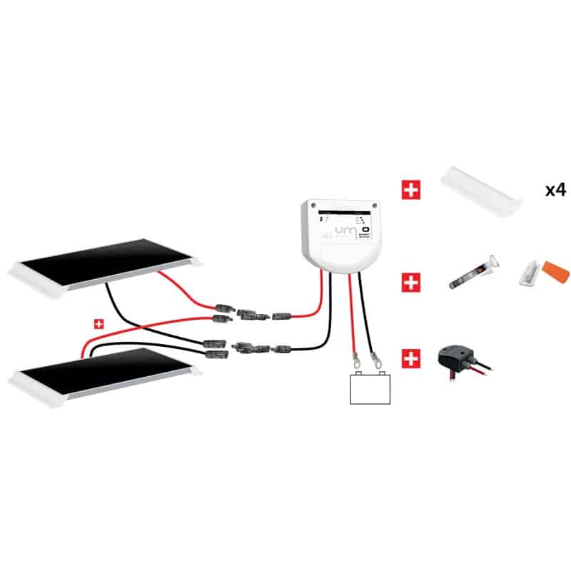 Kit solaire 240W 12V - 2 panneaux back-contact Uniteck pour camping-car avec accessoires complets_1