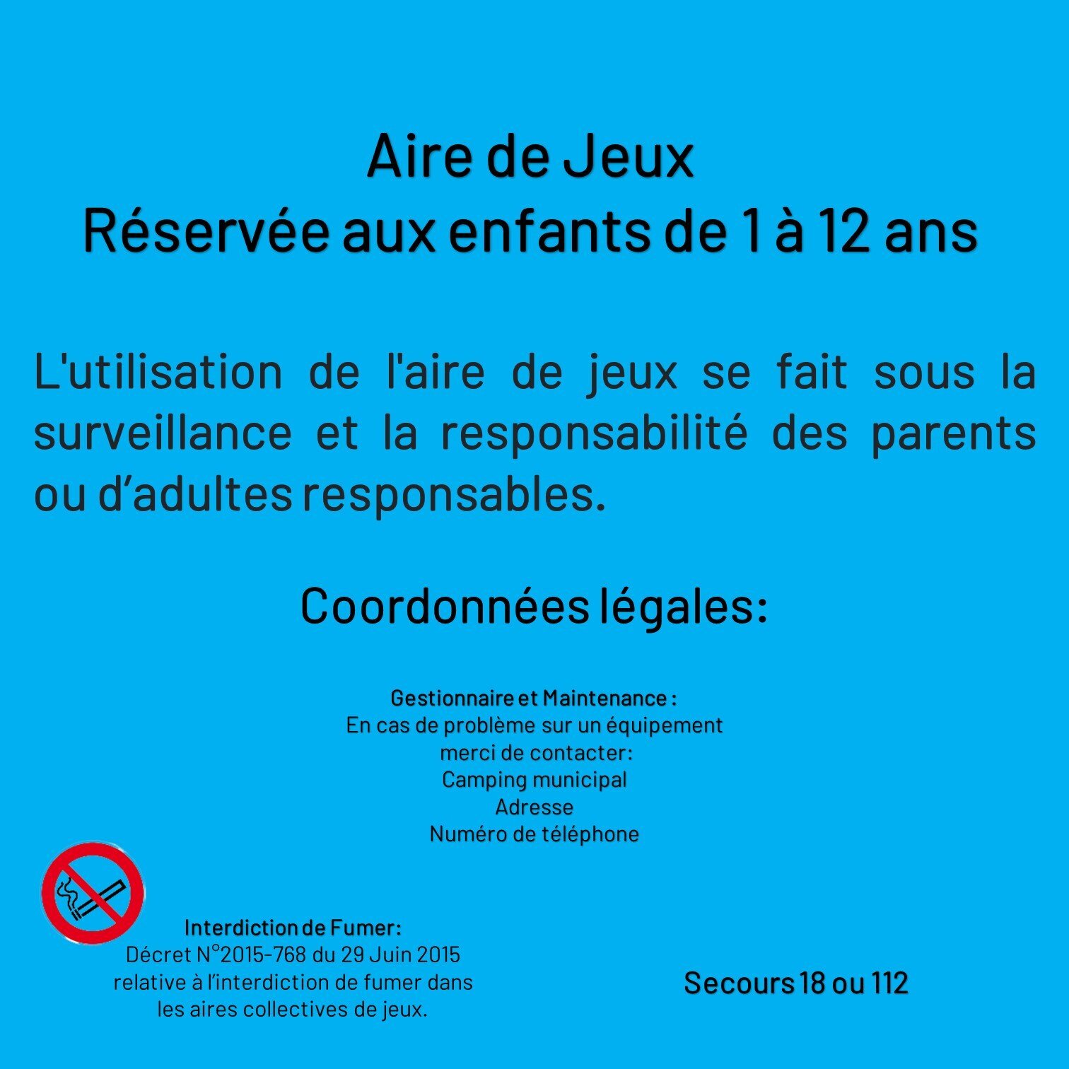 Panneau d'affichage pour aire de jeux et espace sportif - Référence BTPAN001 - Personnalisable et en alu dibond_1
