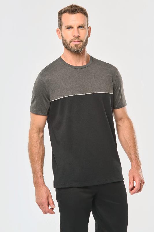 T-shirt bicolore écoresponsable manches courtes unisexe - Réf: WK304 - 60% coton peigné / 40% polyester recyclé - Lavable à 60°C_1