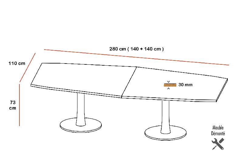 Table de réunion forme tonneau IDEA - Quadrifoglio - Argent Ral 9006, Blanc_1