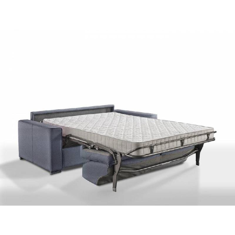Canapé convertible express premium 140 cm - sommier à lattes Renatonisi - matelas Bultex - velours bleu navy - fabrication italienne_1