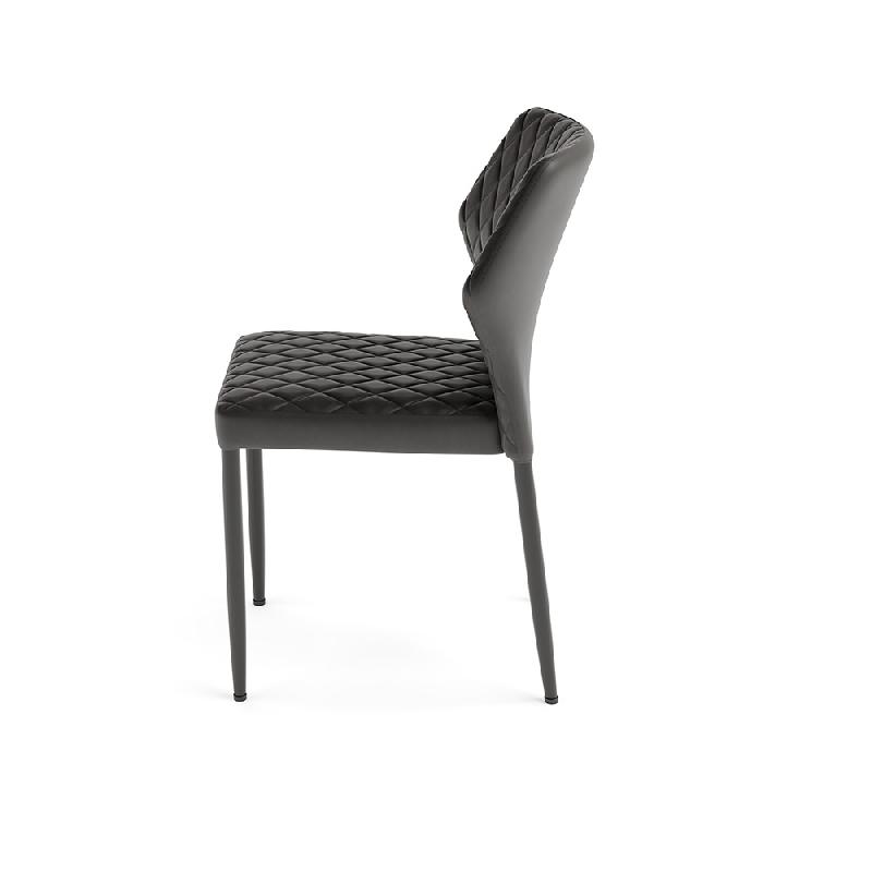 Louis - Chaise empilable en simili cuir noir_1
