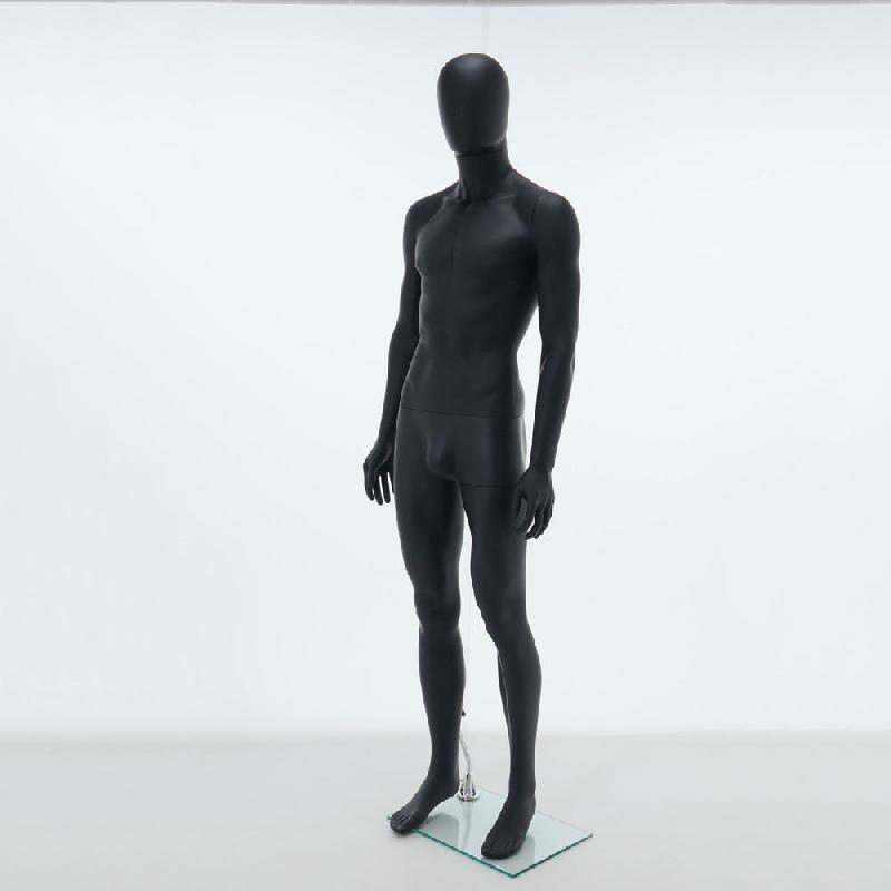 Mannequin Homme Modulable Jambes Droites Noir Mat H185cm_1