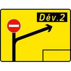 Panneau de voirie temporaire KD42A ex2 - Présignalisation de déviation - WP Signalisation_1