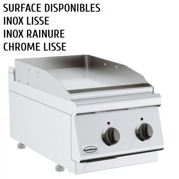 Plancha électrique professionnelle Combisteel 40 cm - série 700, inox ou chrome, thermostat intégré_1