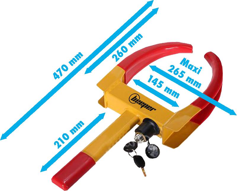 BEEPER - Sabot antivol de roue HL01 - Acier renforcé pour véhicules jusqu'à 265 mm de largeur_1