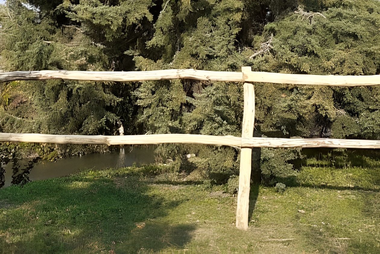 Clôture bois campagne pour chevaux - horse stop - acacia authentique, 2 lices, 1m30 - ref. Ca11200-2_1