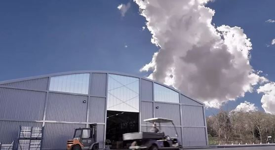 Entrepôt logistique constituée d'une charpente en aluminium arrondie - Neivalu Oxygen_1