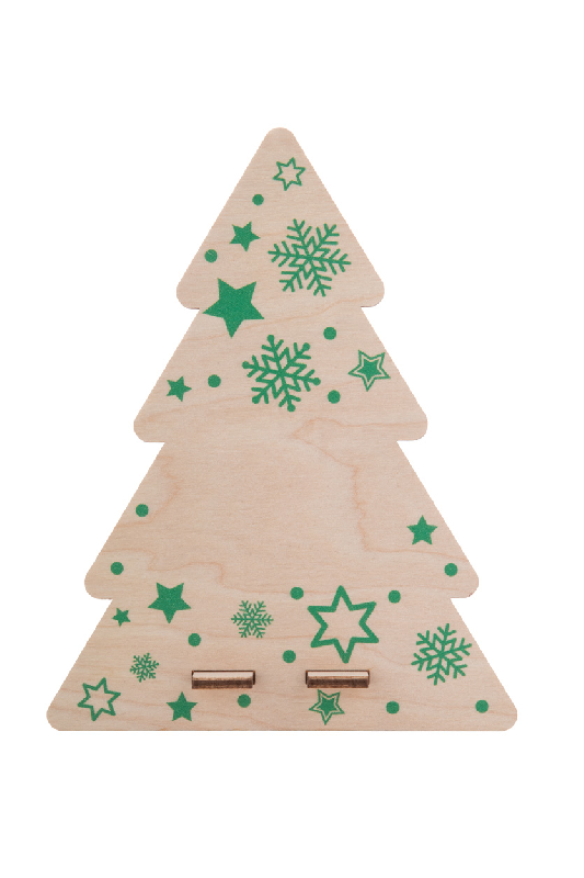 Sapin support téléphone en contreplaqué de bouleau - couleur verte - livré à plat_1