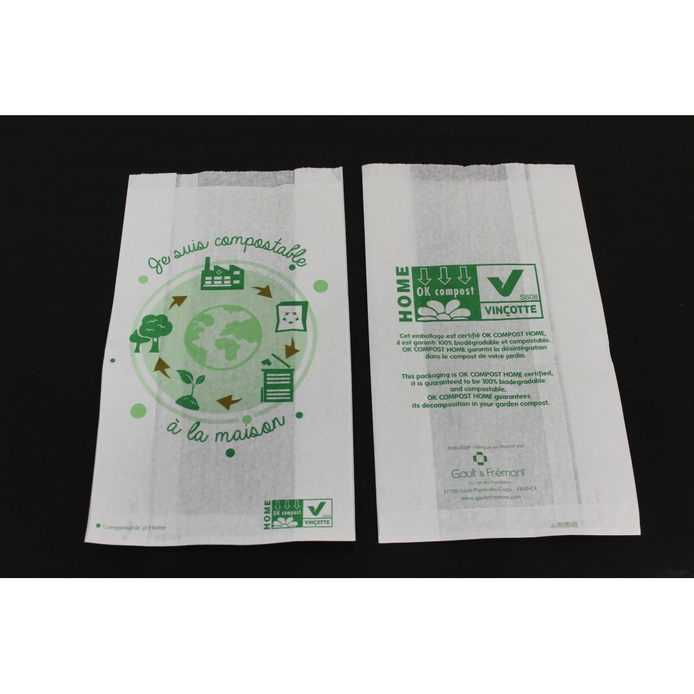 1000 sachets en kraft blanc compostable 18+7×35 cm - biodégradables et aptes au contact alimentaire_1