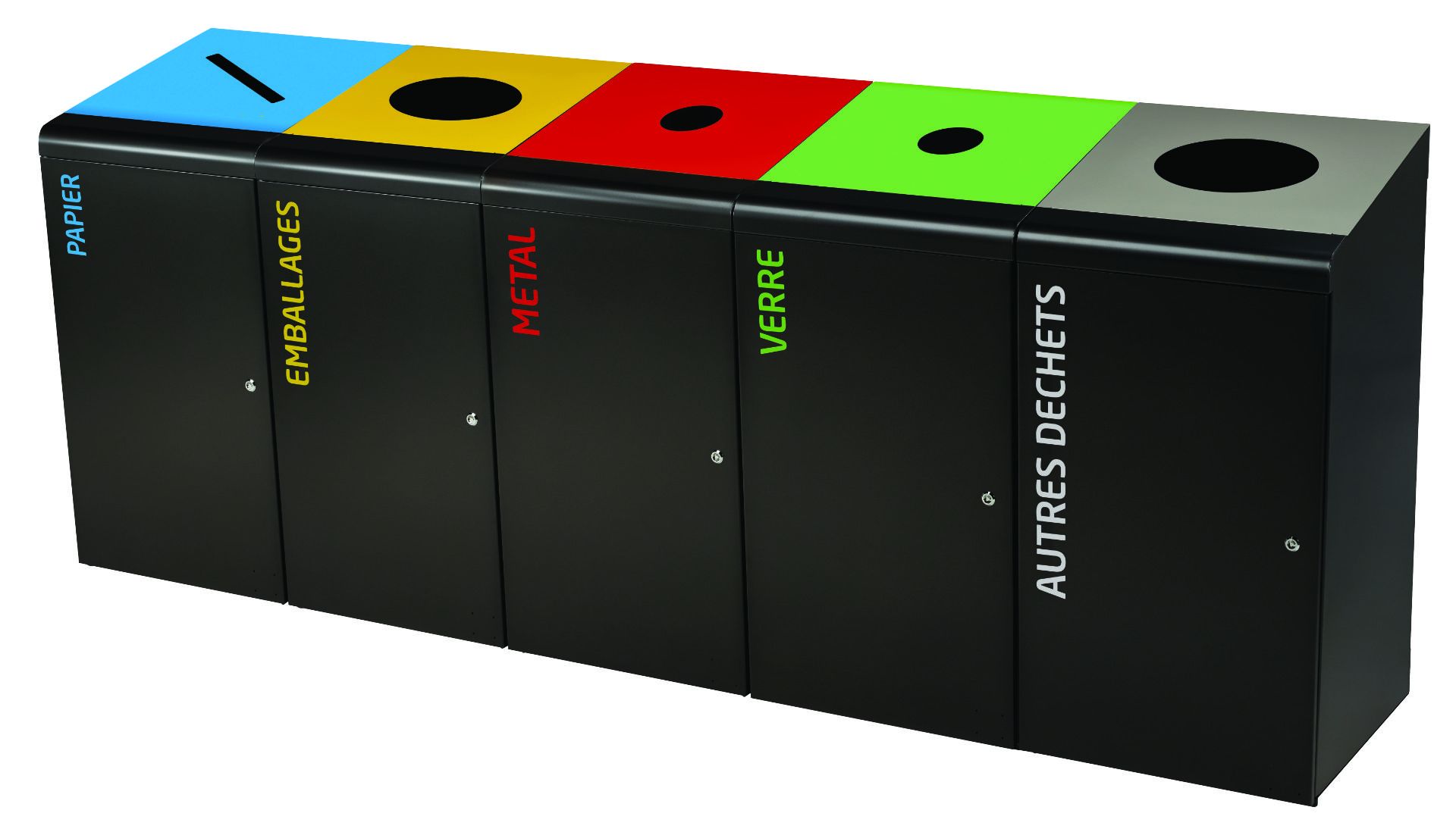 Poubelle tri sélectif TRIPOZ 120L - Emballages en acier poudré anti-UV - Jaune_1