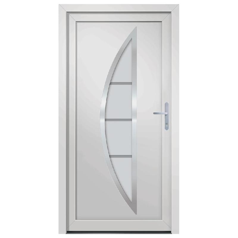 Vidaxl porte d'entrée blanc 88x200 cm pvc 3187867_1