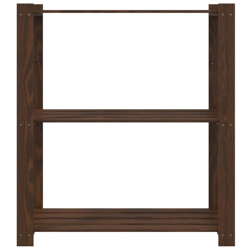 Vidaxl support de rangement à 3 niveaux marron 80x38x90 cm bois de pin 373397_1