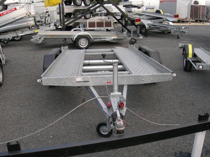 Remorque porte voiture Humbaur IMOLA 4064 - 2 essieux freinés, acier galvanisé, rampes alu intégrées_1