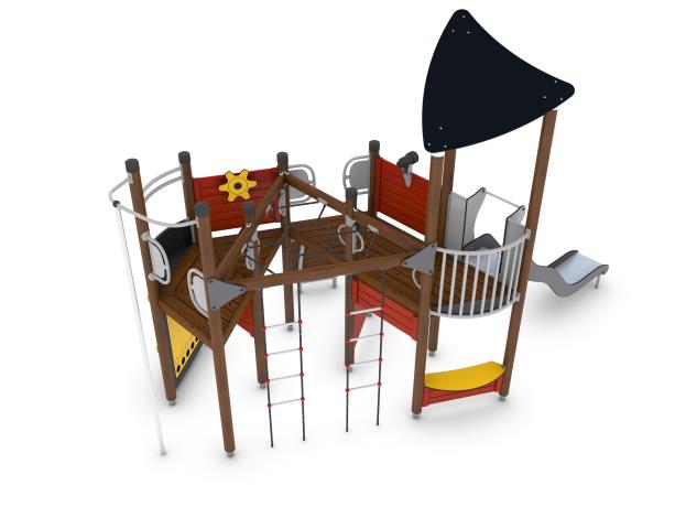 Structure multi-jeux 5 à 12 ans - Uniplay Iktaz - 8049095 - Hags - Poteaux bois et panneaux bois_1