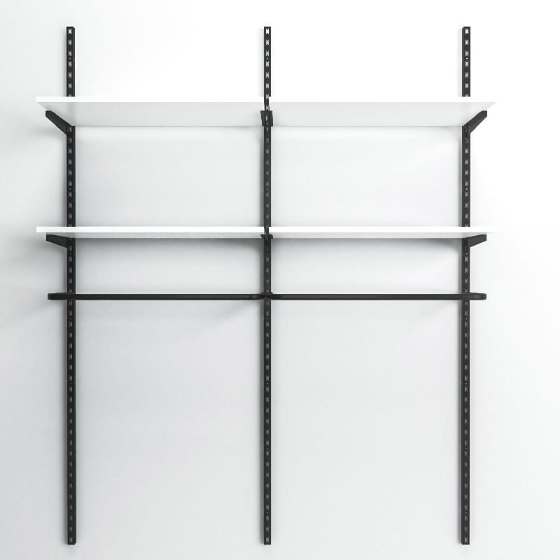 Élément suivant Global noir 2 tablettes blanc + 1 penderie L90xH240cm_1