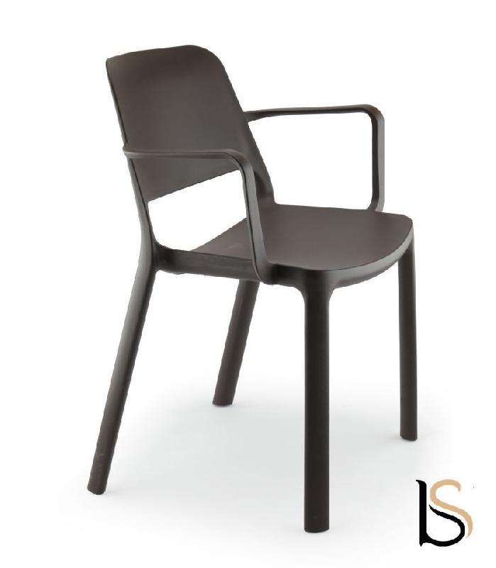 Fauteuil en polypropylène Maike - Sokoa - Chocolat_1