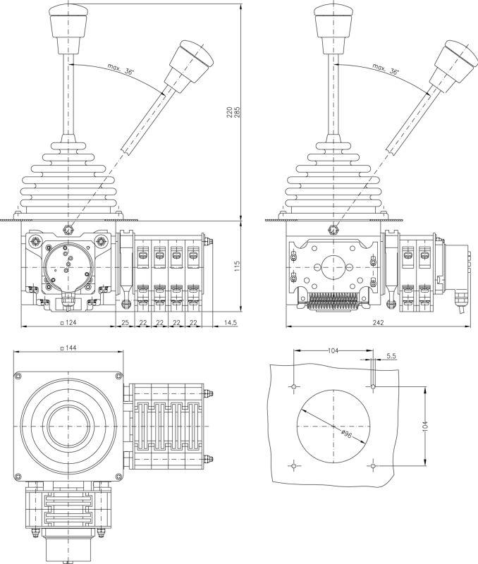 VNS2 - Joysticks industriels Spohn & Burkhardt - Version à 3 axes pour conditions difficiles_1