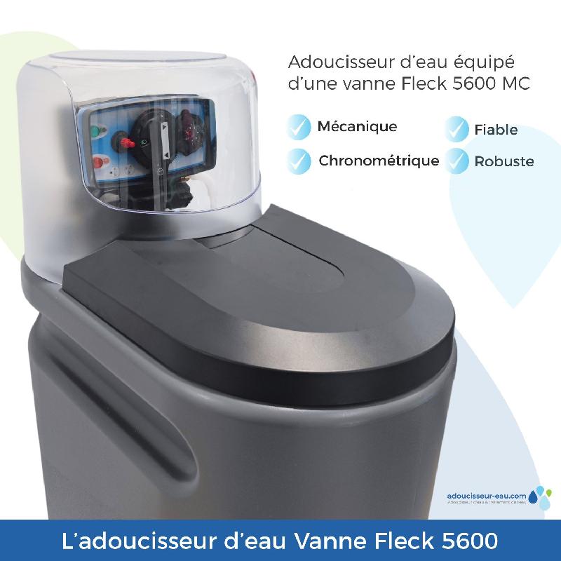 Adoucisseur d'eau 30l fleck 5600 mc mécanique chronométrique anti calcaire fabriqué en france_1