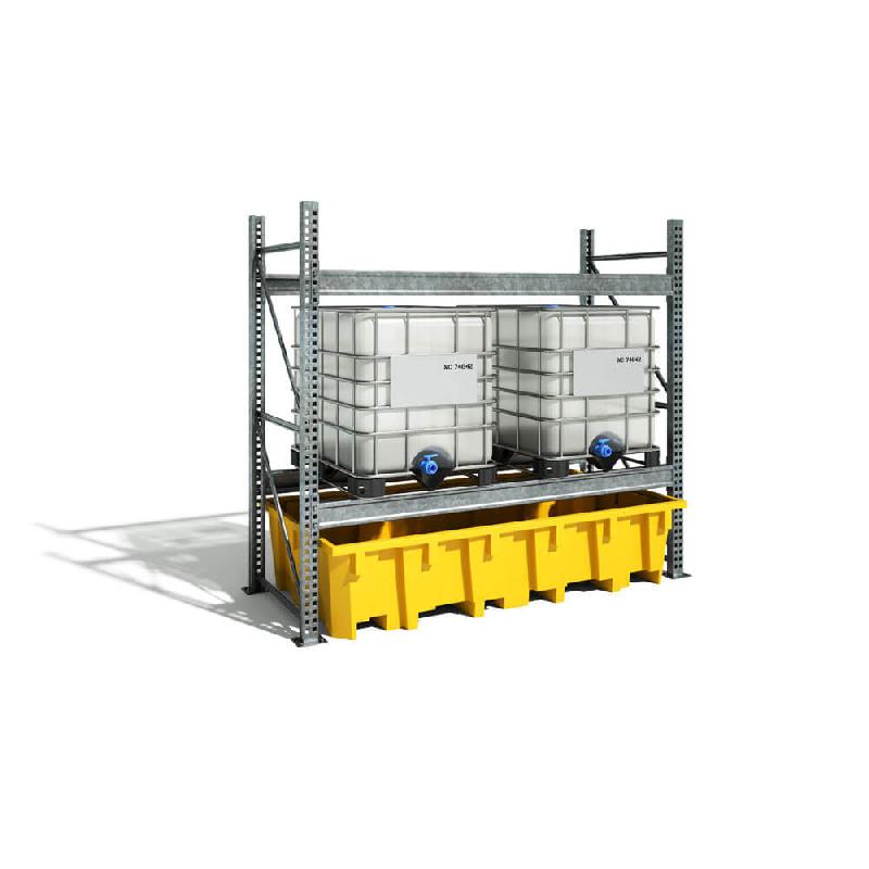 Bac de rayonnage PE 2680x1300x575 Jaune + Sans Caillebotis - 1330L_1