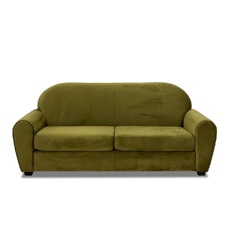 Canapé fixe Club 3 places - velours vert anis - design vintage anglais - fabrication italienne_1