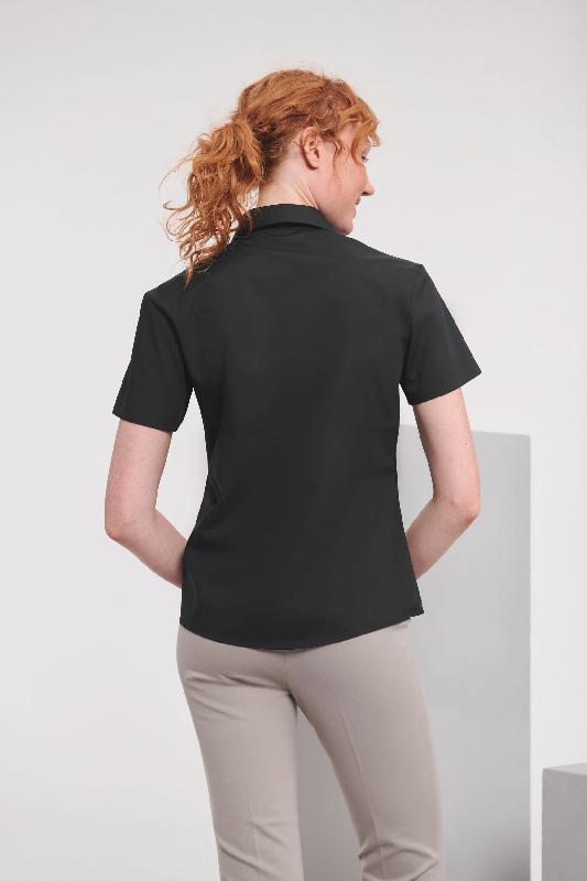Chemise femme popeline polycoton manches courtes - Réf: RU935F - Entretien facile et tissu résistant_1