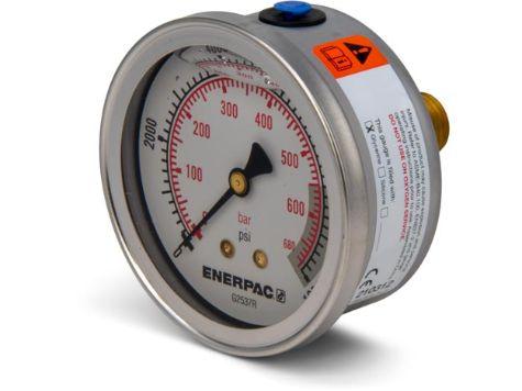 G2537R, Manomètre, 63 mm Face, Raccordement centre arrière, Bain de glycérine, 700 bar pression maximale_1