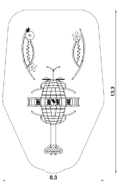 Jeu multi tours Homard pour aire de jeux - Design original conforme EN1176 - Référence BT16561_1