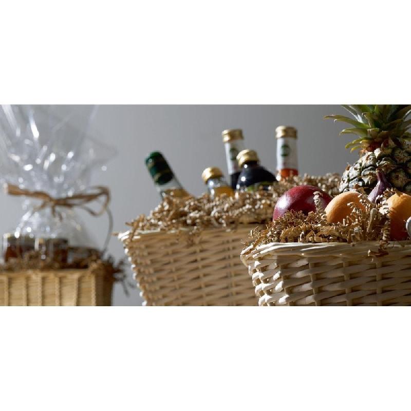 Panier oval en osier naturel avec anses - L 35xP 27.5x H 15cm - Look campagne, idéal pour compositions gourmandes et cosmétiques_1